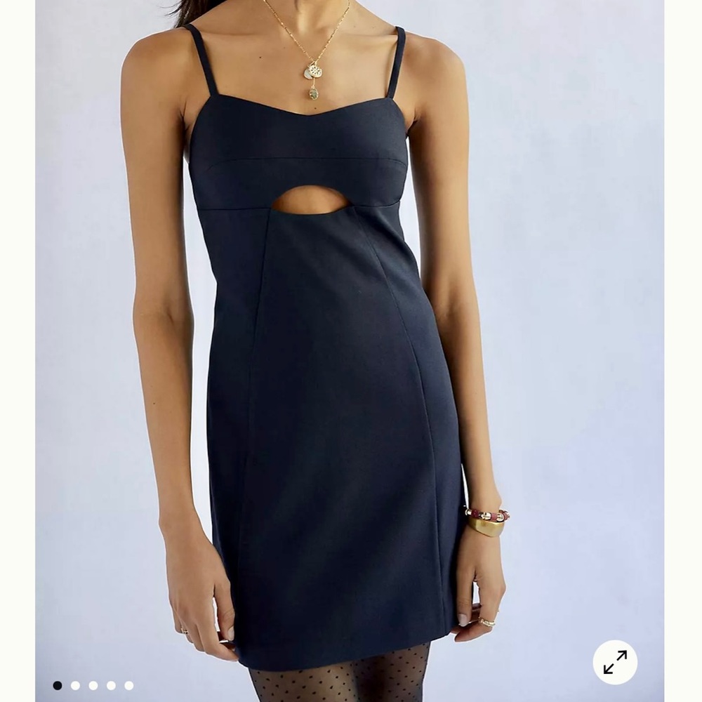 Anthropologie Mare Mare cut out shift dress size small navy blue BNWT